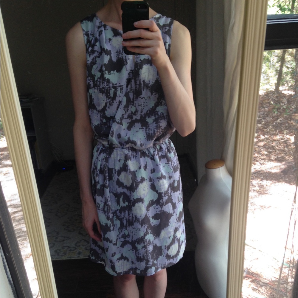 Porridge Purple Abstract Floral Sleeveless Dress